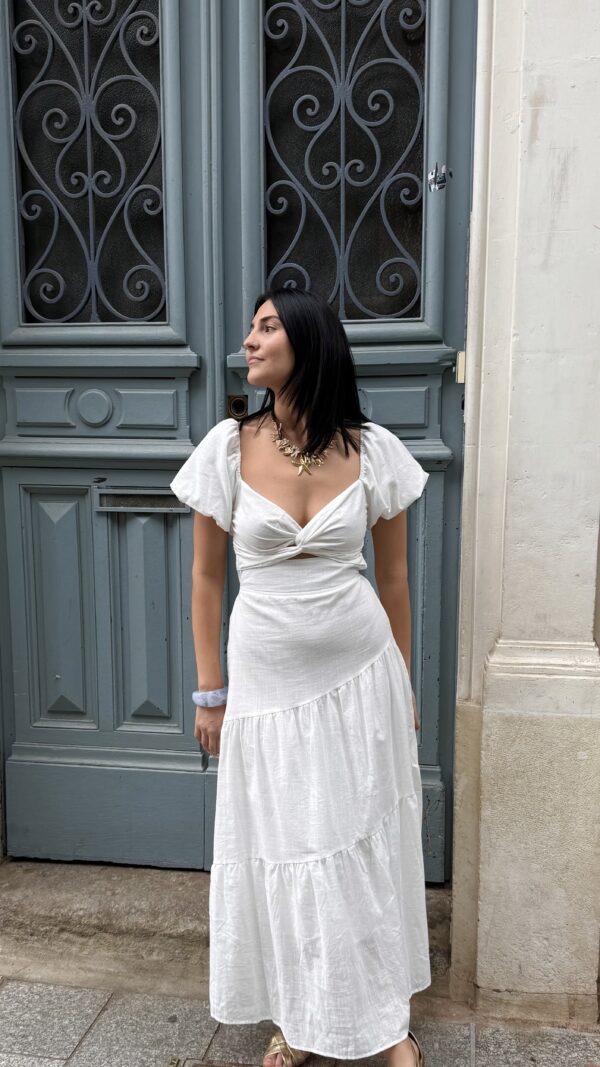 Robe Blanche Coton Lin